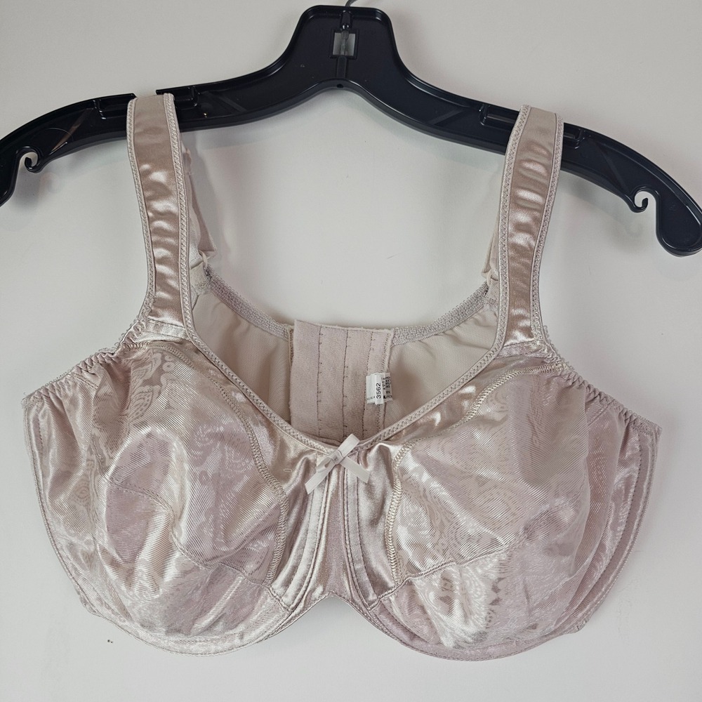Bali Satin Tracings Minimizer Bra 3562 Underwire Unlined Rosewood 38D